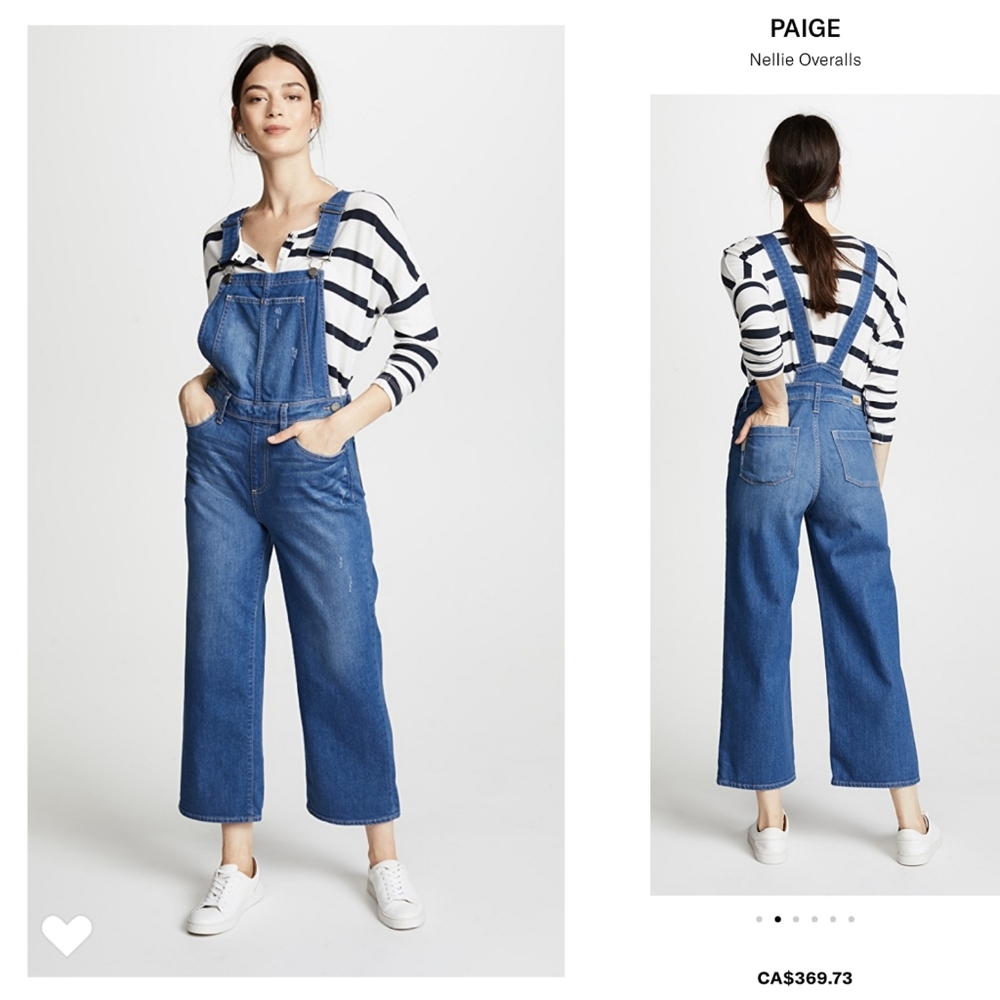 PAIGE Nellie Distressed Overalls, Blue, 26
